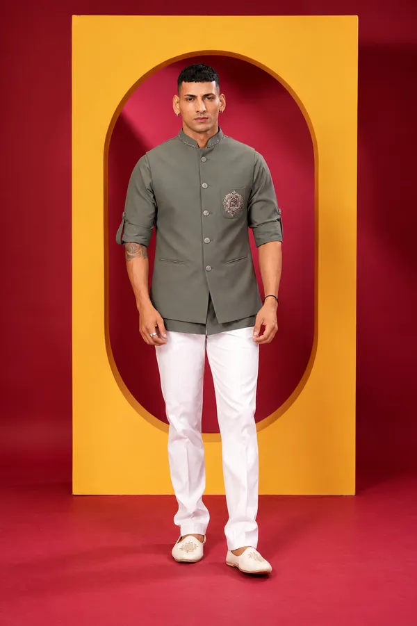 Men_S_Premium_Olive_Jacket_With_White_Trouser_Set