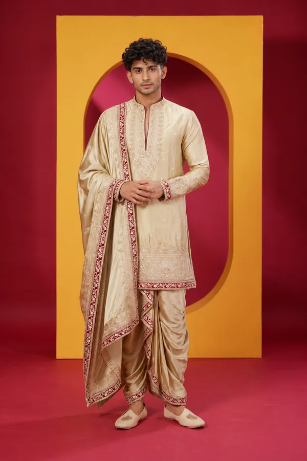 Men_S_Premium_Champagne_Gold_Embroidered_Kurta_Dhoti_Set_With_Matching_Dupatta