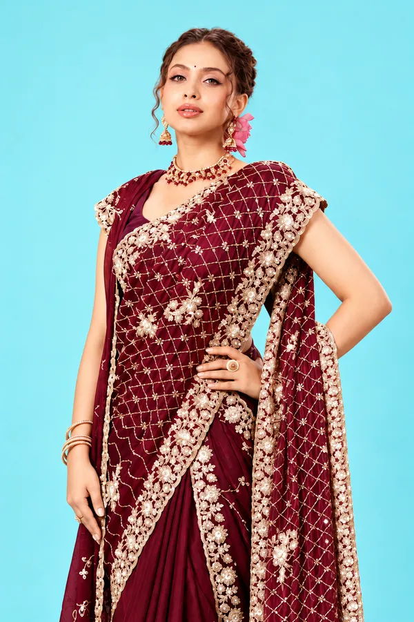 Royal_Wine_Maroon_Designer_Saree_With_Heavy_Golden_Floral_Embroidery_Rich_Pallu_Maroon