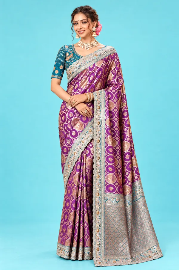 Royal_Purple_Designer_Saree_With_Golden_Woven_Motifs_Rich_Silver_Blue_Embroidered_Pallu_Purple