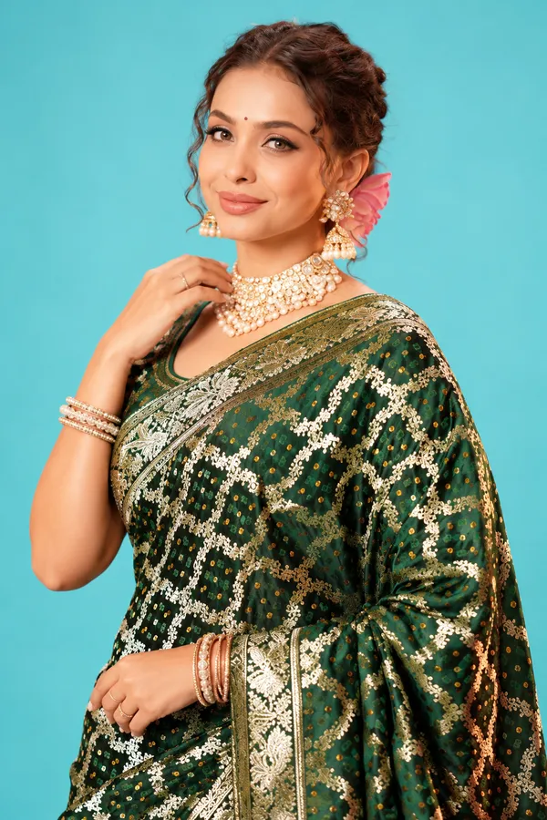 Royal_Dark_Emerald_Green_Designer_Saree_With_Golden_Woven_Motifs_Rich_Traditional_Pallu_Dark_Forest_Green