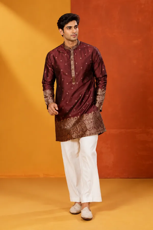 Men_S_Premium_Maroon_Embroidered_Festive_Kurta_Set