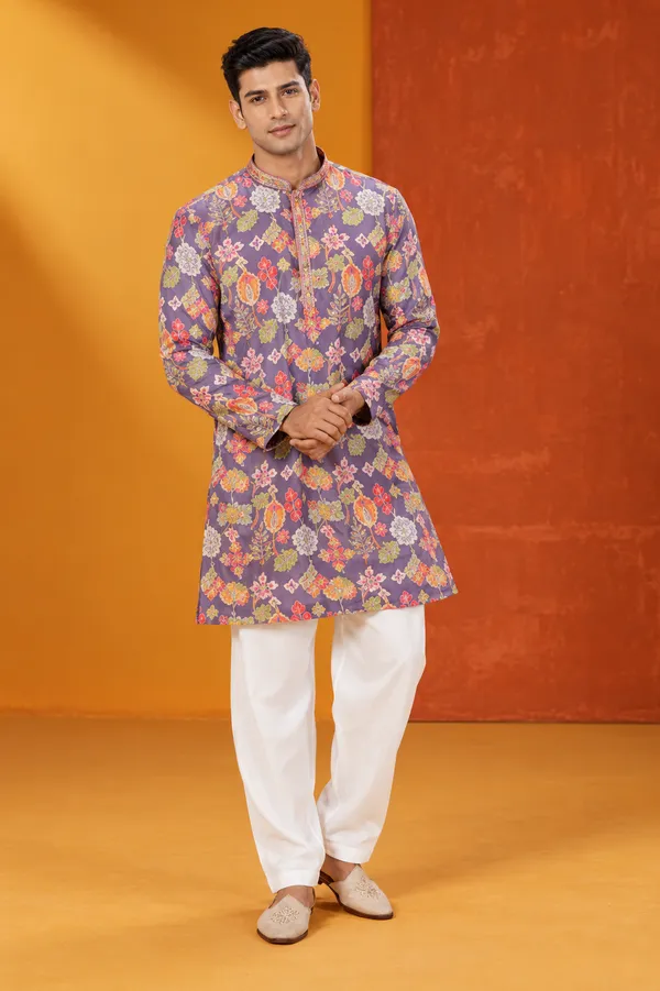 Men_S_Premium_Purple_Multicolour_Floral_Printed_Festive_Kurta_Set