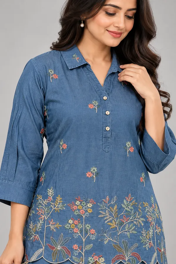 Elegant_Denim_Blue_Floral_Embroidered_Co_Ord_Set_For_Women_Sky_Blue