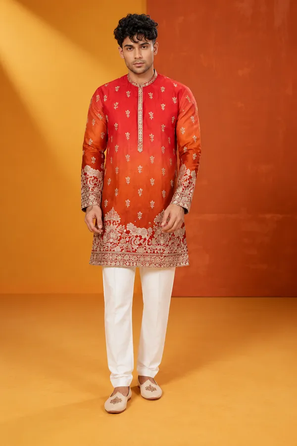 Men_S_Royal_Orange_Red_Embroidered_Festive_Kurta_Set