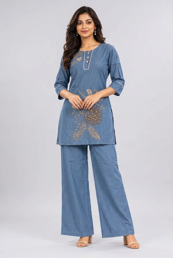 Women_S_Denim_Blue_Embroidered_Kurta_Palazzo_Co_Ord_Set_Blue