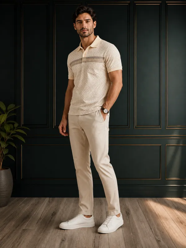 Men_S_Slate_Grey_Geometric_Printed_Polo_T_Shirt_Ivory_Cream