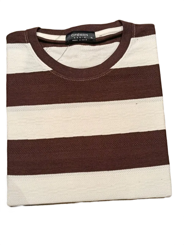 Men_S_Brown_Cream_Horizontal_Striped_Round_Neck_T_Shirt_Maroon