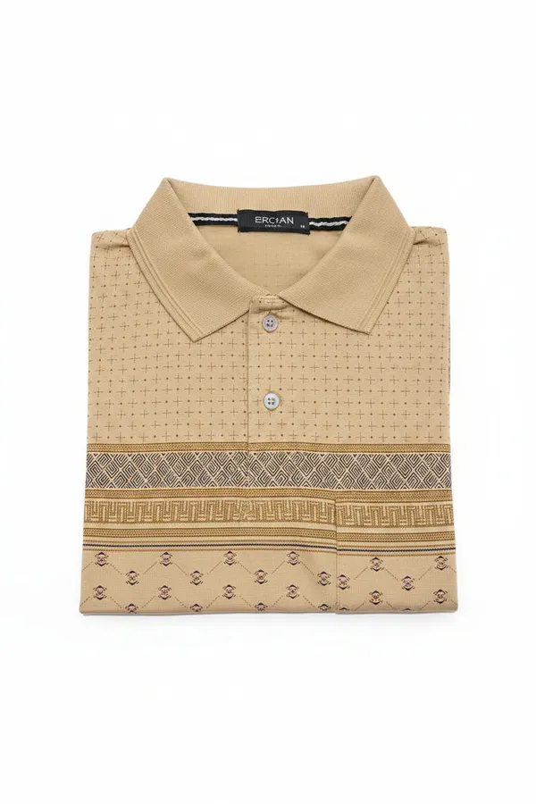 Men_S_Camel_Beige_Geometric_Printed_Polo_T_Shirt_Pistachio_Green