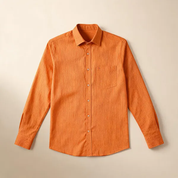 Men_Orange_Formal_Textured_Shirt_Orange
