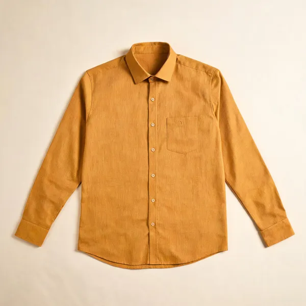 Men_Orange_Formal_Textured_Shirt_Yellow