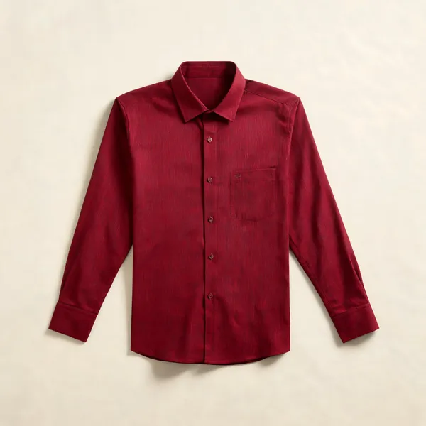 Men_Orange_Formal_Textured_Shirt_Maroon