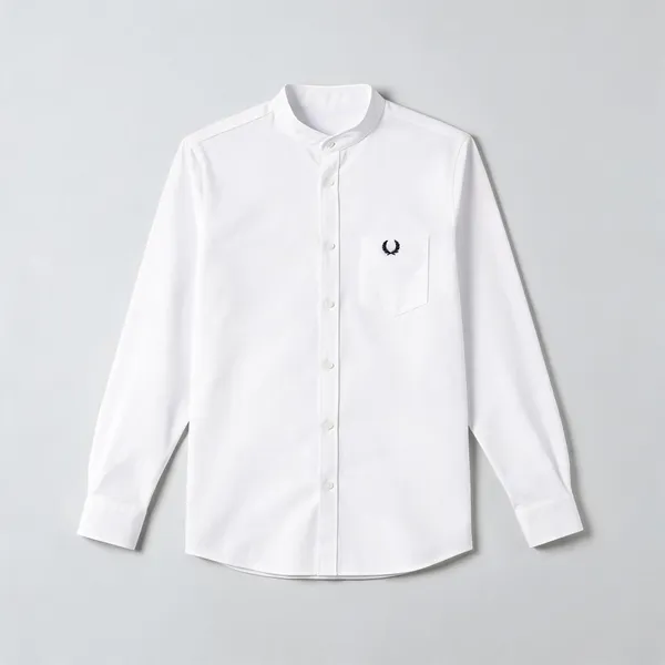Cotton_Mandarin_Collar_Formal_Shirt_For_Men_White