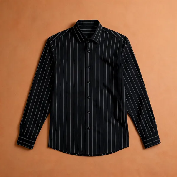 Mens_Ivory_White_Pinstripe_Formal_Shirt_Black