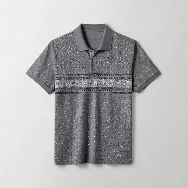 Mens_Slate_Grey_Geometric_Printed_Polo_T_Shirt_Gray