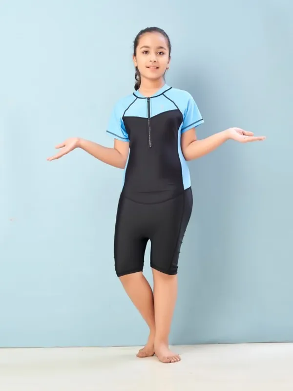 Blue_Black_Short_Sleeve_One_Piece_Swimsuit_for_Girls