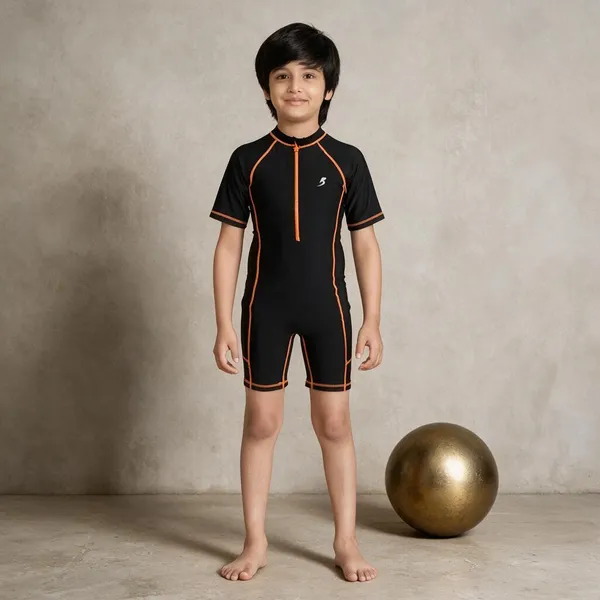 Black_Short_Sleeve_One_Piece_Swimsuit_For_Boys