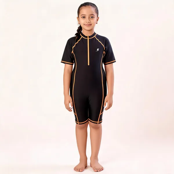 Black_Short_Sleeve_One_Piece_Swimsuit_For_Girls