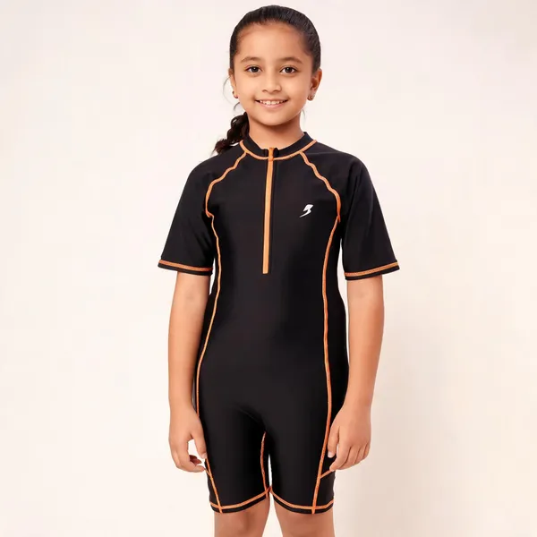 Black_Short_Sleeve_One_Piece_Swimsuit_For_Girls