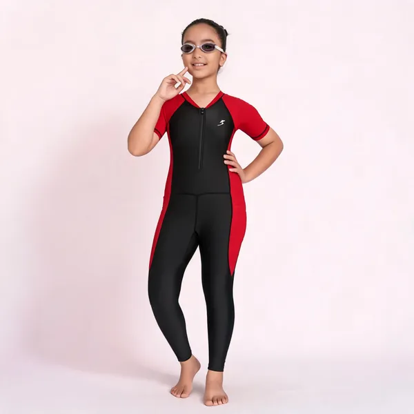 Red_Black_Full_Length_Swimsuit_For_Girls