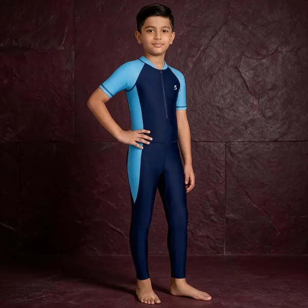 Blue_Polyester_Colorblock_One_Piece_Swimsuit_For_Boys
