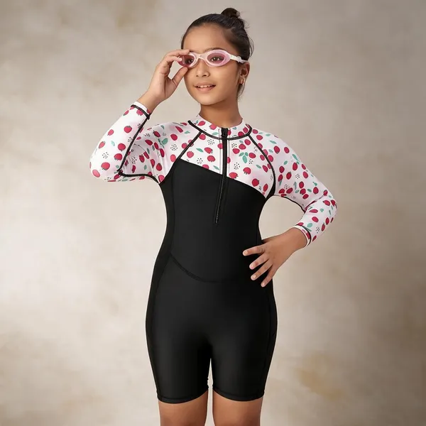 Black_Printed_Full_Sleeve_Swimsuit_For_Kids