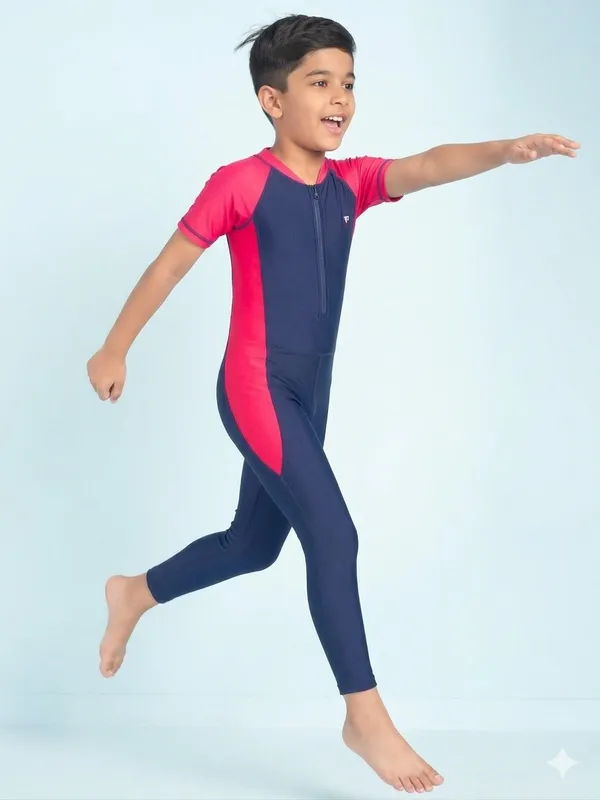 Pink_Navy_Short_Sleeve_One-Piece_Swimsuit_for_Boys