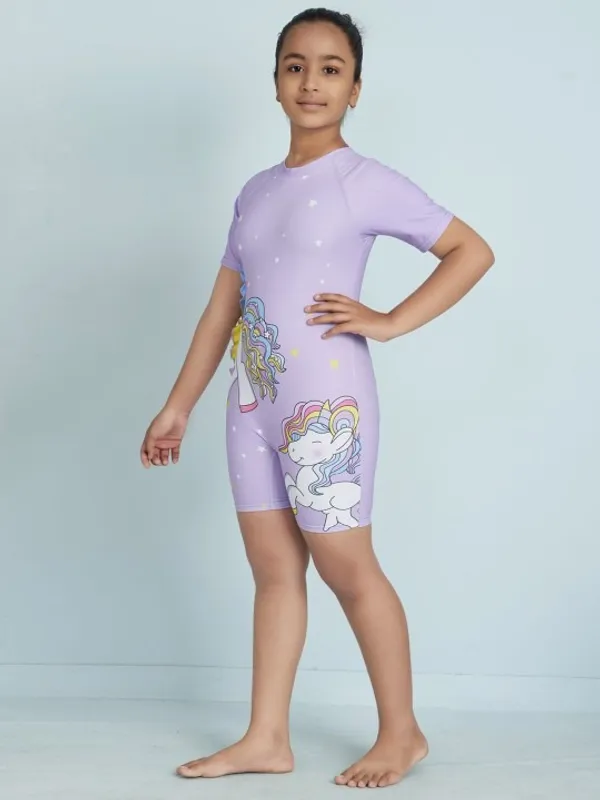 Lavender_Unicorn_Print_Short_Sleeve_Romper_for_Girls