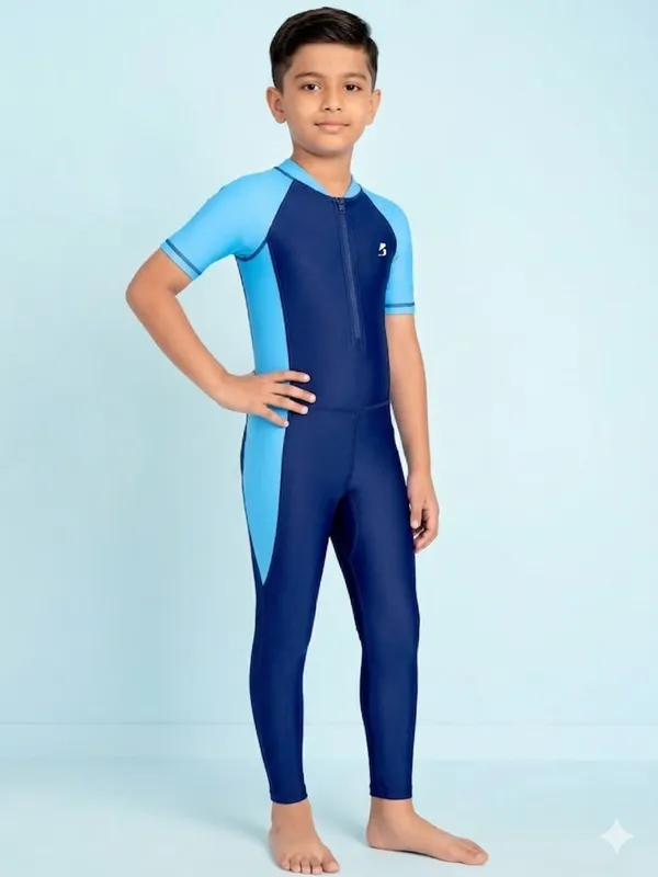 Blue_Polyester_Colorblock_One_Piece_Swimsuit_For_Boys