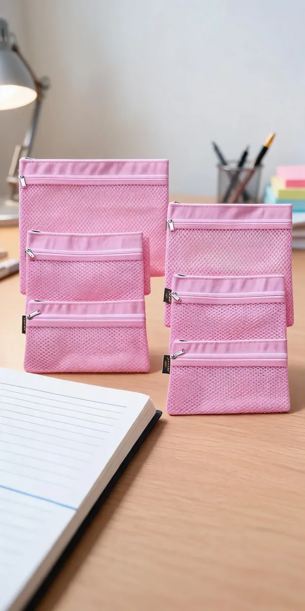Pink_Mesh_Zipper_Stationery_Pouch_Set_Of_3_-_Pack_of_2