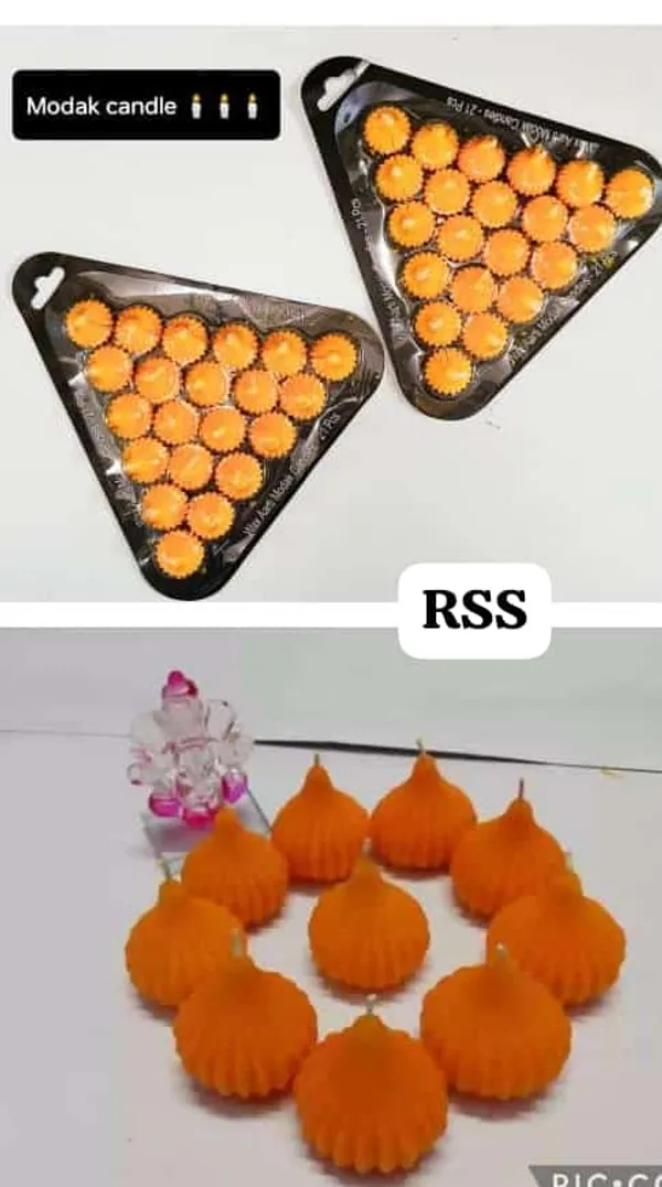 Orange_Modak_Shaped_Decorative_Candles