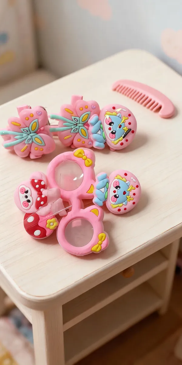 Pink_Cartoon_Butterfly_Decorative_Sunglasses_Set_For_Girls