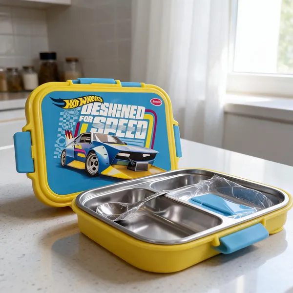 Yellow_Stainless_Steel_Hot_Wheels_Lunch_Box_For_Kids