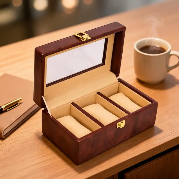 Brown_Resin_3-Compartment_Watch_Organizer_Box