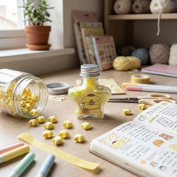 Glass_Yellow_Star_Shaped_Cartoon_Decorative_Bottle_-_Pack_of_4