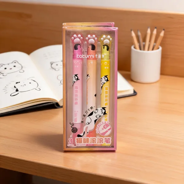Cat_Design_Pastel_Gel_Pen_Set_Of_3_For_Kids
