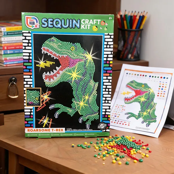 Craft_Hub_T-Rex_Sequin_Art_Craft_Kit_For_Kids