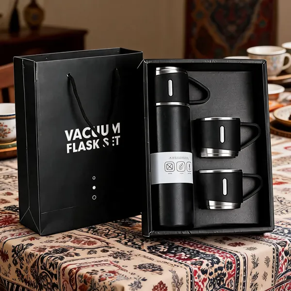 Stainless_Steel_Black_Vacuum_Flask_With_Two_Cup_Gift_Set