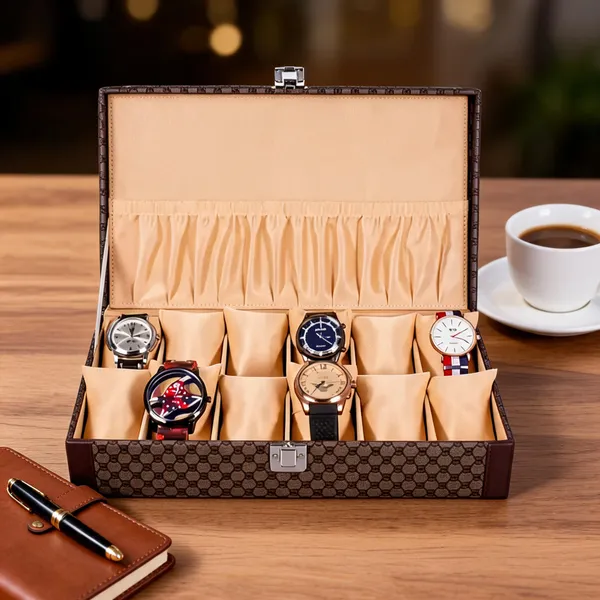 Brown_Patterned_10-Slot_Watch_Organizer_Box
