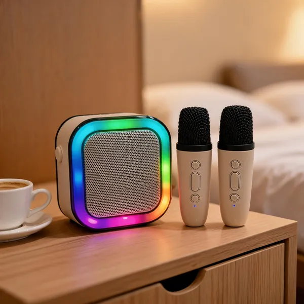K12_Multicolor_LED_Karaoke_Bluetooth_Speaker_With_Two_Microphones