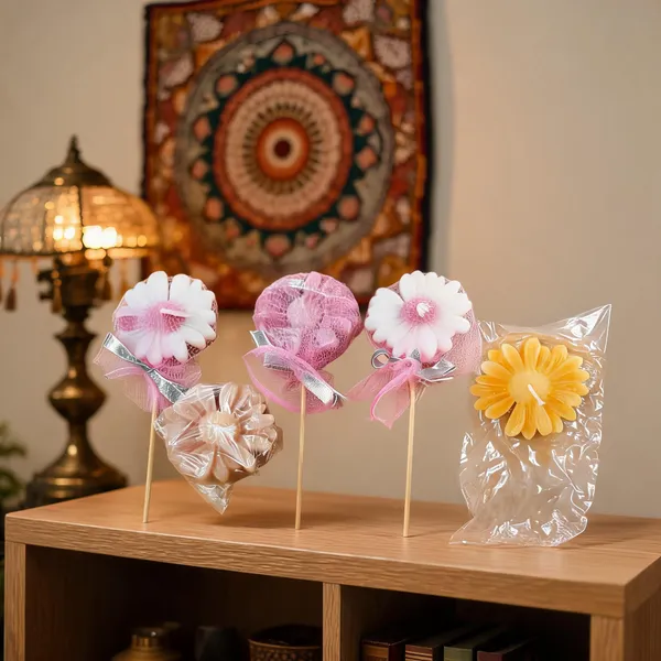 Wax_Floral_Handmade_Decorative_Flower_Candles_Set_Of_5_-_Pack_of_2