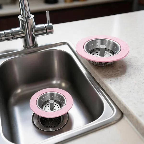 Stainless_Steel_Pink_Rim_Kitchen_Sink_Drain_Strainer_-_Pack_of_2