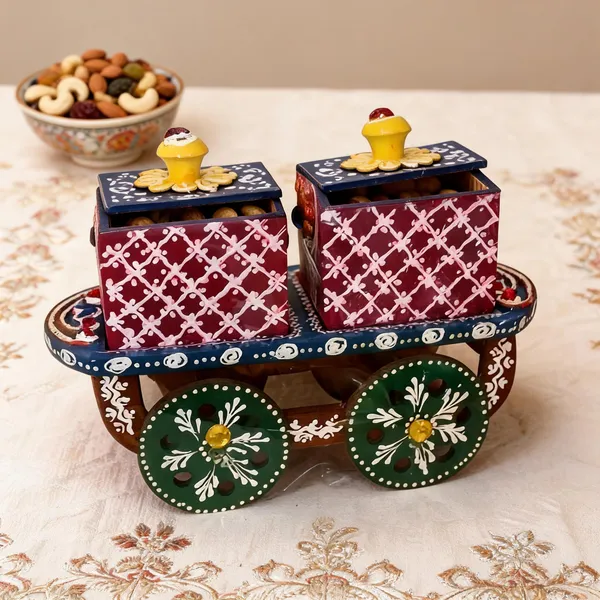 Wooden_Folk_Art_Floral_Handpainted_Train_Shape_Dry_Fruit_Box