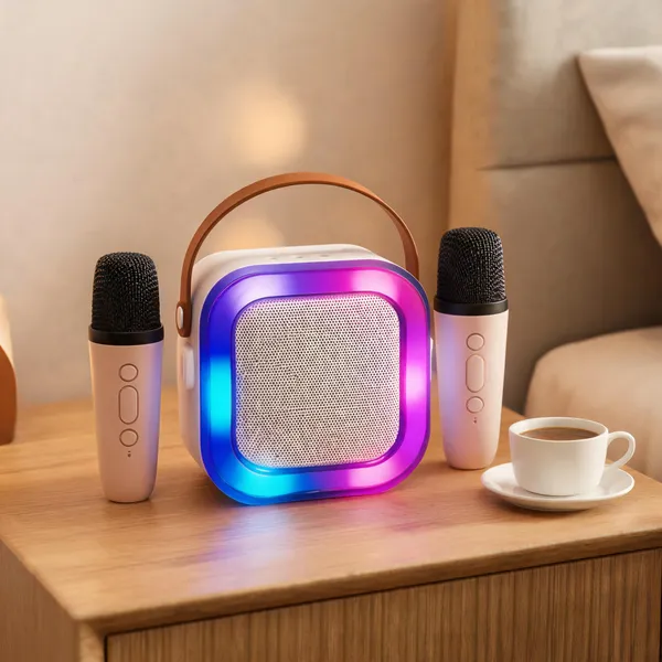 Portable_LED_Karaoke_Bluetooth_Speaker_With_Two_Microphones