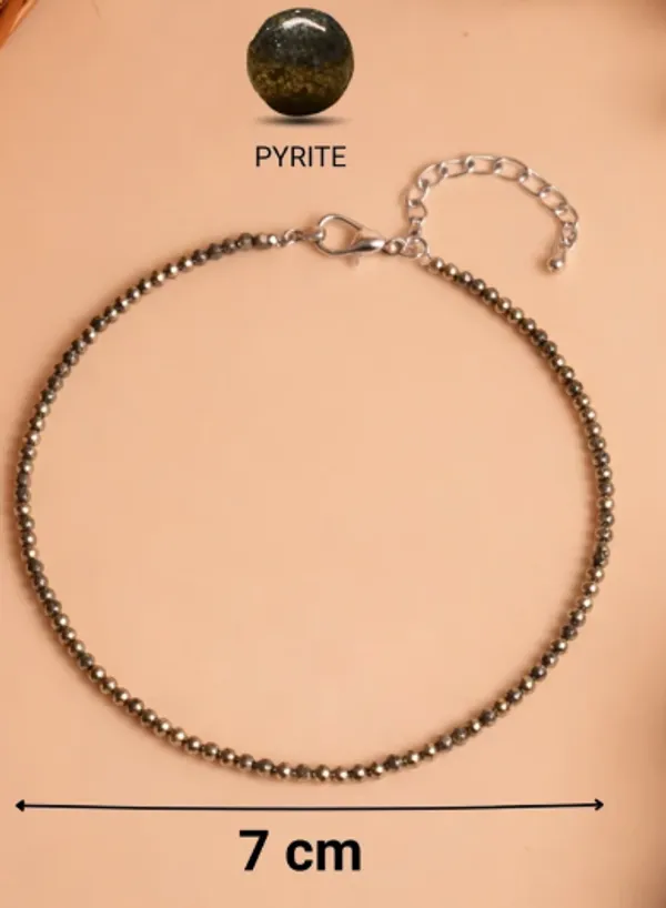 Pyrite_Beaded_anklet_With_Adjustable_Chain