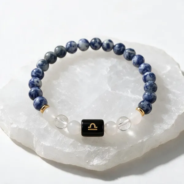 Libra_(तुला_राशि)_Zodiac_Sodalite,_Milky_Quartz_&_Clear_Quartz_Bracelet