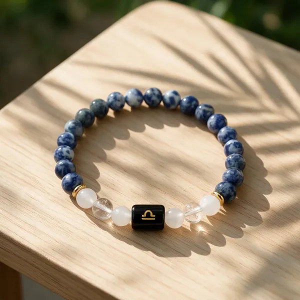 Libra_(तुला_राशि)_Zodiac_Sodalite,_Milky_Quartz_&_Clear_Quartz_Bracelet