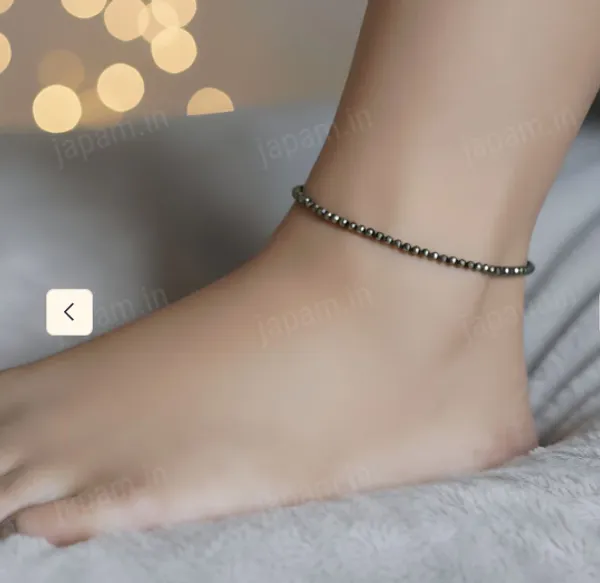 Pyrite_Beaded_anklet_With_Adjustable_Chain