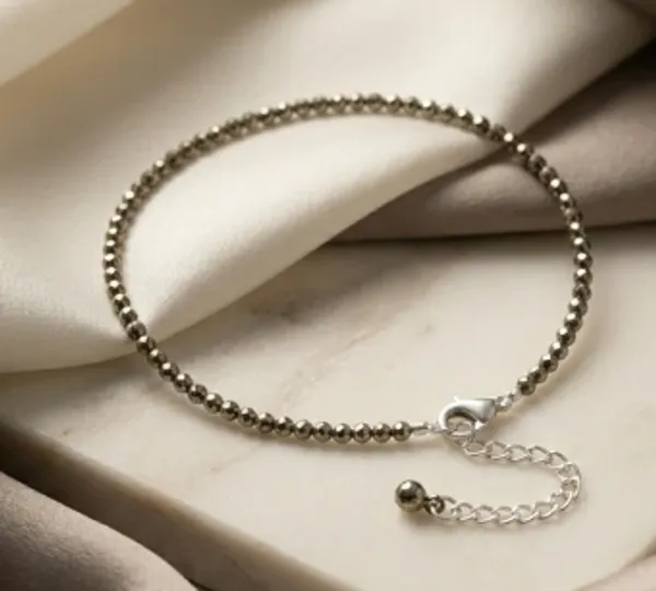Pyrite_Beaded_anklet_With_Adjustable_Chain