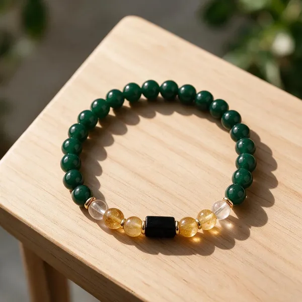 Virgo_(कन्या_राशि)_Zodiac_Green_Jade,_Milky_Quartz_&_Citrine_Bracelet